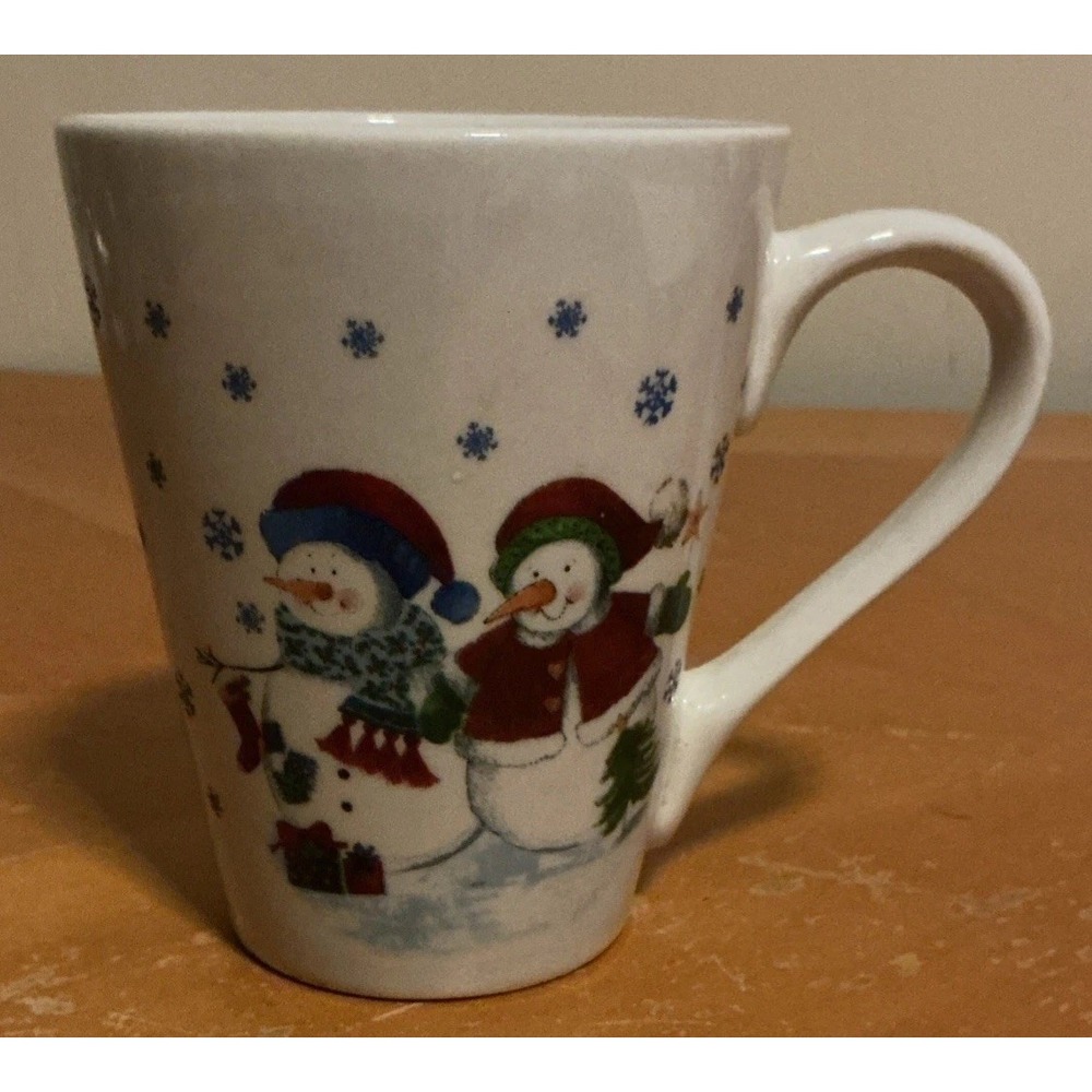 Holiday Snowman Christmas ceramic stoneware Coffee Cup Mug